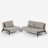 Ensemble canapé-lit 2 places + fauteuil pliant en tissu velours Elysee Réductions
