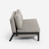 Set fauteuil pliant canapé-lit 2 places en tissu velours Elysee Dimensions