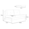 Opklapbare fauteuil en 2-zits stoffen slaapbank Elysee 