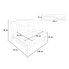 Opklapbare fauteuil en 2-zits stoffen slaapbank Elysee 