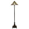 Klassieke staande lamp in Tiffany-stijl met gekleurde Inglenook lampenkap Aanbieding