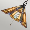 Lustre suspendu Tiffany abat-jour verre coloré 3 lumières Inglenook Vente