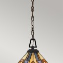Lustre suspendu Tiffany abat-jour verre coloré 3 lumières Inglenook Offre