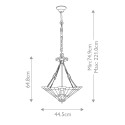 Lustre classique style Tiffany 3 lumières abat-jour en verre Inglenook Choix