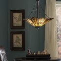 Lustre classique style Tiffany 3 lumières abat-jour en verre Inglenook Catalogue