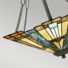 Lustre classique style Tiffany 3 lumières abat-jour en verre Inglenook Offre