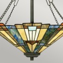 Lustre classique style Tiffany 3 lumières abat-jour en verre Inglenook Remises