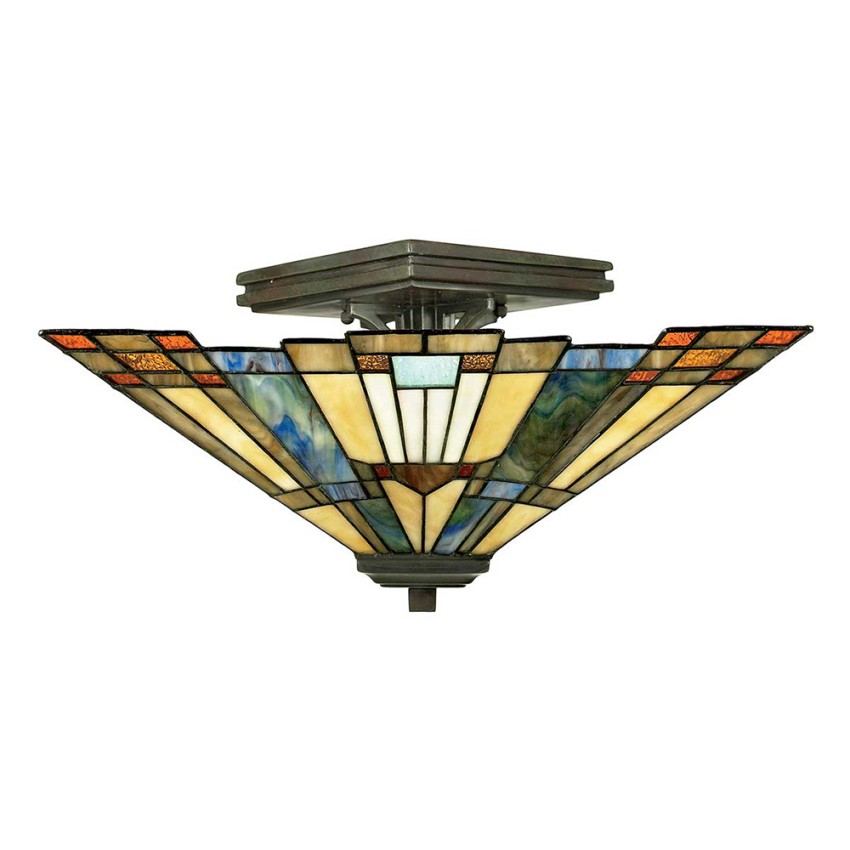 Plafonnier style classique luminaire abat-jour 2 lumières Inglenook Promotion Plafonnier style classique luminaire abat-jour 2 lumières Inglenook Promotion
