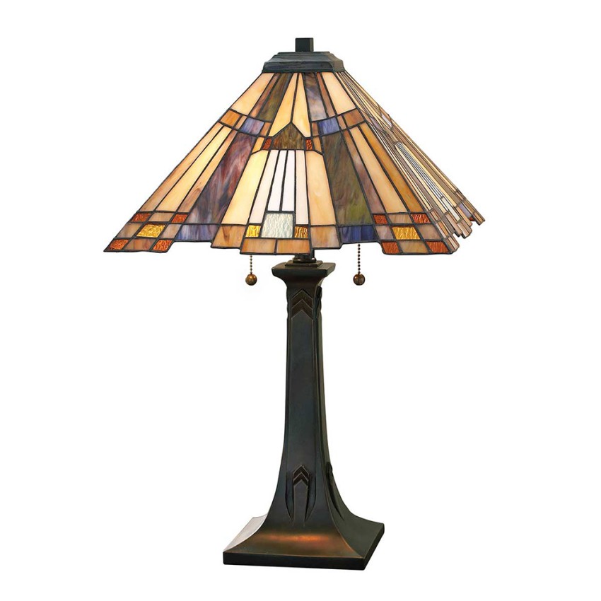 Tiffany Tafellamp 2-licht Klassiek Bureau Inglenook Aanbieding Tiffany Tafellamp 2-licht Klassiek Bureau Inglenook Aanbieding
