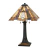 Lampe de table Tiffany 2 lumières bureau classique Inglenook Promotion