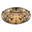 Plafonnier Tiffany lustre abat-jour en verre coloré Kami Offre