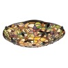 Plafonnier Tiffany lustre abat-jour en verre coloré Kami Remises