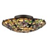 Plafonnier Tiffany lustre abat-jour en verre coloré Kami Promotion