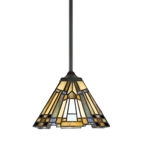 Tiffany hanglamp plafond met gekleurd glazen kap Inglenook Aanbieding