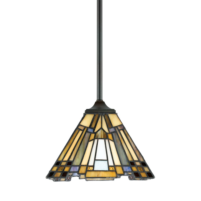 Tiffany hanglamp plafond met gekleurd glazen kap Inglenook Aanbieding Tiffany hanglamp plafond met gekleurd glazen kap Inglenook Aanbieding