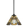 Tiffany hanglamp plafond met gekleurd glazen kap Inglenook Aanbieding