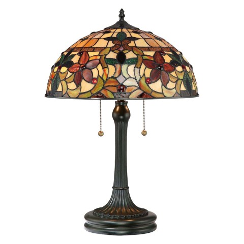 Klassieke Tiffany-stijl bureaulamp met 2 lichten Kami Aanbieding