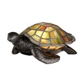 Lampe de table tortue style Tiffany abat-jour coloré Sawback Promotion