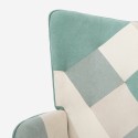 Patchwork fauteuil in Scandinavische stijl in wit, blauw en hout Chapty Catalogus