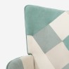 Patchwork fauteuil in Scandinavische stijl in wit, blauw en hout Chapty Catalogus
