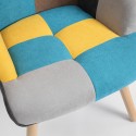 Fauteuil patchwork et repose-pieds style style scandinave Chapty Plus 