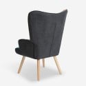 Fauteuil patchwork et repose-pieds style style scandinave Chapty Plus Achat