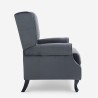 Relaxfauteuil in fluweelstof met verstelbare rugleuning Ethron Lux 