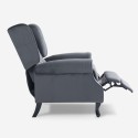 Relaxfauteuil in fluweelstof met verstelbare rugleuning Ethron Lux 