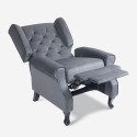 Relaxfauteuil in fluweelstof met verstelbare rugleuning Ethron Lux 