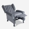 Relaxfauteuil in fluweelstof met verstelbare rugleuning Ethron Lux 