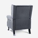 Relaxfauteuil in fluweelstof met verstelbare rugleuning Ethron Lux 