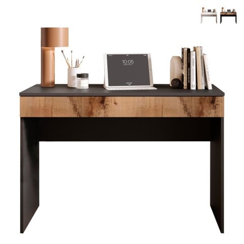 Moderne ruimtebesparende bureautafel met lade 110x50x76cm Liam Aanbieding
