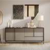 Buffet moderne en bois pour salon 4 portes 1 tiroir 206x40x86cm Adhele Offre