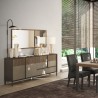 Buffet moderne en bois pour salon 4 portes 1 tiroir 206x40x86cm Adhele Caractéristiques