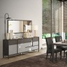 Buffet moderne en bois pour salon 4 portes 1 tiroir 206x40x86cm Adhele Dimensions