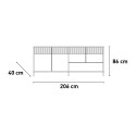 Buffet moderne en bois pour salon 4 portes 1 tiroir 206x40x86cm Adhele 