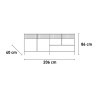 Moderne houten woonkamer dressoir 4 deuren 1 lade 206x40x86cm Adhele Kosten