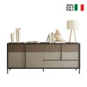 Moderne houten woonkamer dressoir 4 deuren 1 lade 206x40x86cm Adhele Kortingen