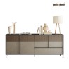 Moderne houten woonkamer dressoir 4 deuren 1 lade 206x40x86cm Adhele Aanbieding
