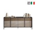 Buffet moderne salon cuisine 4 portes 206x40x86cm Solna Réductions