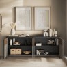 Buffet moderne salon cuisine 4 portes 206x40x86cm Solna Prix