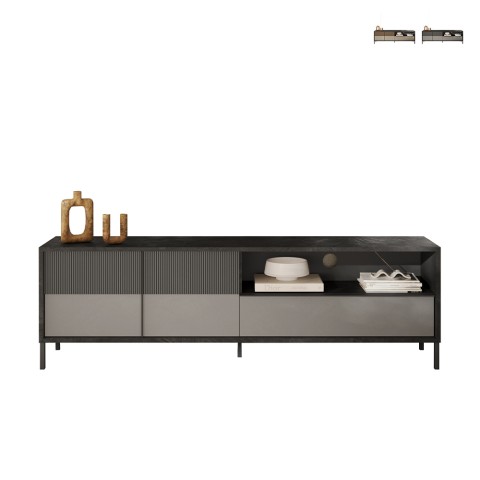 Moderne TV-meubel 205x40x44cm met 2 deuren en lade Jahn Aanbieding