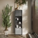 Moderne vitrinekast woonkamer met 2 legplanken 55x40x203cm Winona Aanbod