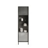 Moderne vitrinekast woonkamer met 2 legplanken 55x40x203cm Winona Voorraad