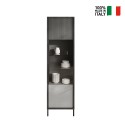 Moderne vitrinekast woonkamer met 2 legplanken 55x40x203cm Winona Kortingen