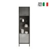 Moderne vitrinekast woonkamer met 2 legplanken 55x40x203cm Winona Kortingen