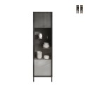 Moderne vitrinekast woonkamer met 2 legplanken 55x40x203cm Winona Aanbieding