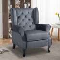 Relaxfauteuil in fluweelstof met verstelbare rugleuning Ethron Lux Prijs