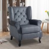Fauteuil de salon bergère en tissu velours inclinable Ethron Lux Achat