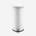 Poubelle à pédale 30 litres en acier blanc extractible Nith Vente